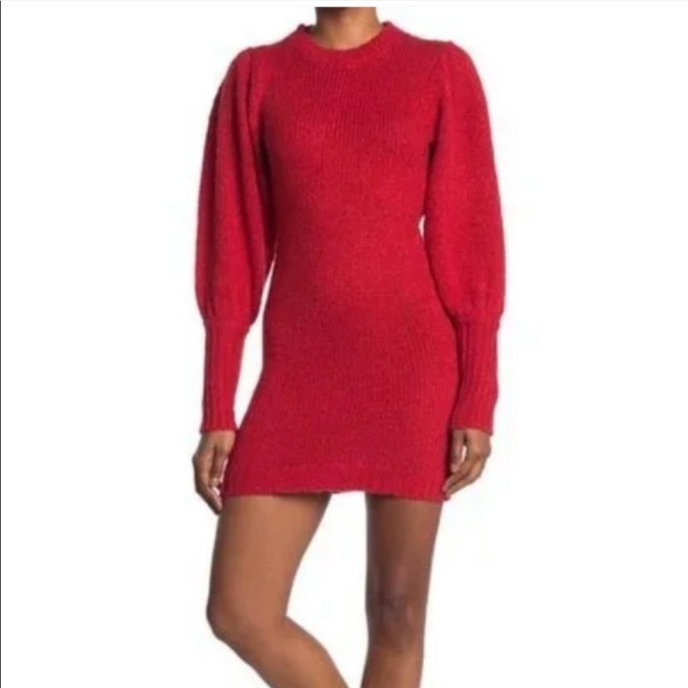 Balloon Sleeve Sweater Dress